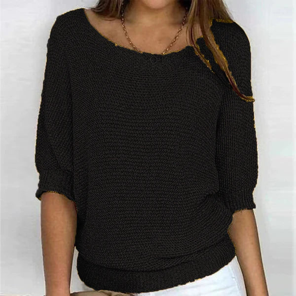 Dames pullover met U-boot uitsnijding in comfortabele stijl.