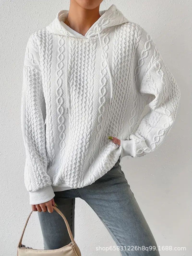 Comfortabele dames pullover met capuchon in oversize stijl.