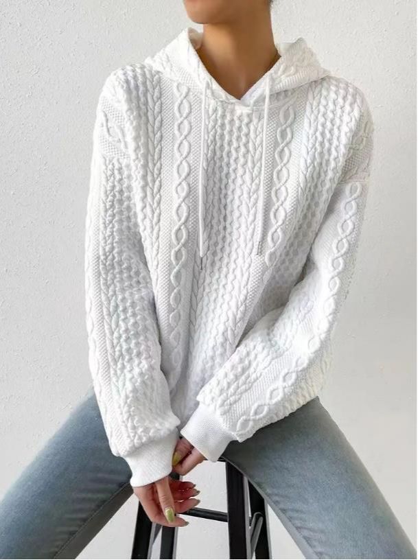 Comfortabele dames pullover met capuchon in oversize stijl. 4