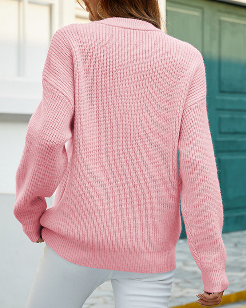 Dames pullover uit dik strik met rondhals voor warme dagen 4