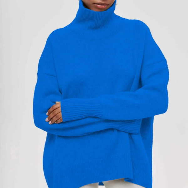 Dames rollkragenpullover met casual stijl in blauw 10