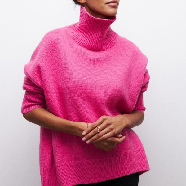 Dames rollkragenpullover met casual stijl in blauw 4