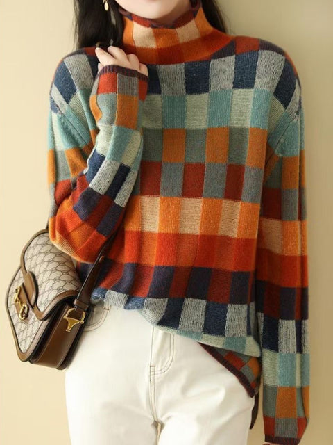 Stijlvolle dames rollkragenpullover met elegant snit in gebreide stof.