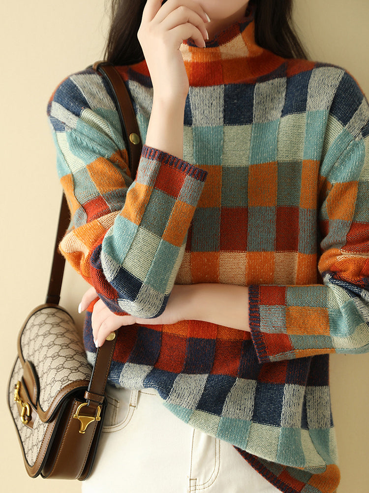 Stijlvolle dames rollkragenpullover met elegant snit in gebreide stof. 2