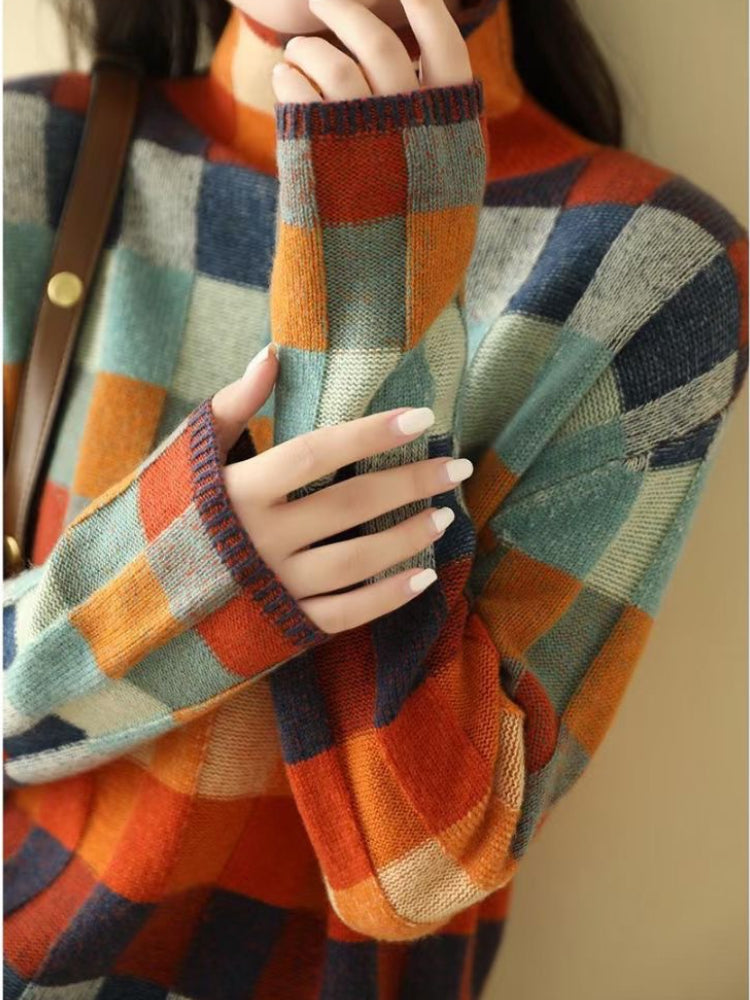 Stijlvolle dames rollkragenpullover met elegant snit in gebreide stof. 3