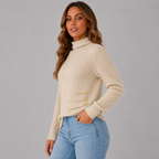Dames Rollkragenpullover met Knopfdetail in stijlvol ontwerp. 2