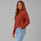 Dames Rollkragenpullover met Knopfdetail in stijlvol ontwerp. 7