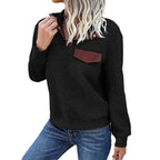 Elegante dames rollkragenpullover met knopfdetails in blauw. 6
