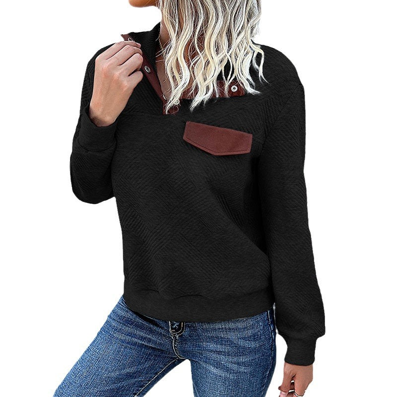 Elegante dames rollkragenpullover met knopfdetails in blauw. 6