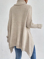 Dames rollkragenpullover in oversize met geribbelde kragen 5