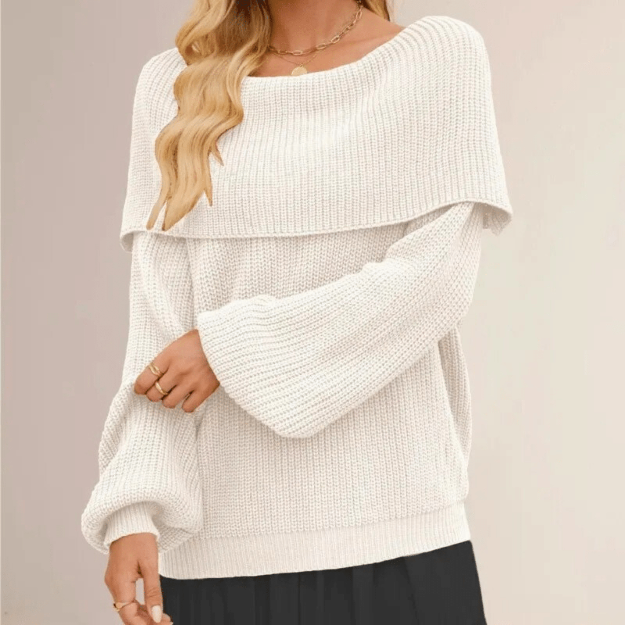 Elegante schoudervrije strickpullover uit zacht materiaal voor dames.