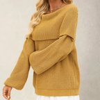 Elegante schoudervrije strickpullover uit zacht materiaal voor dames. 6