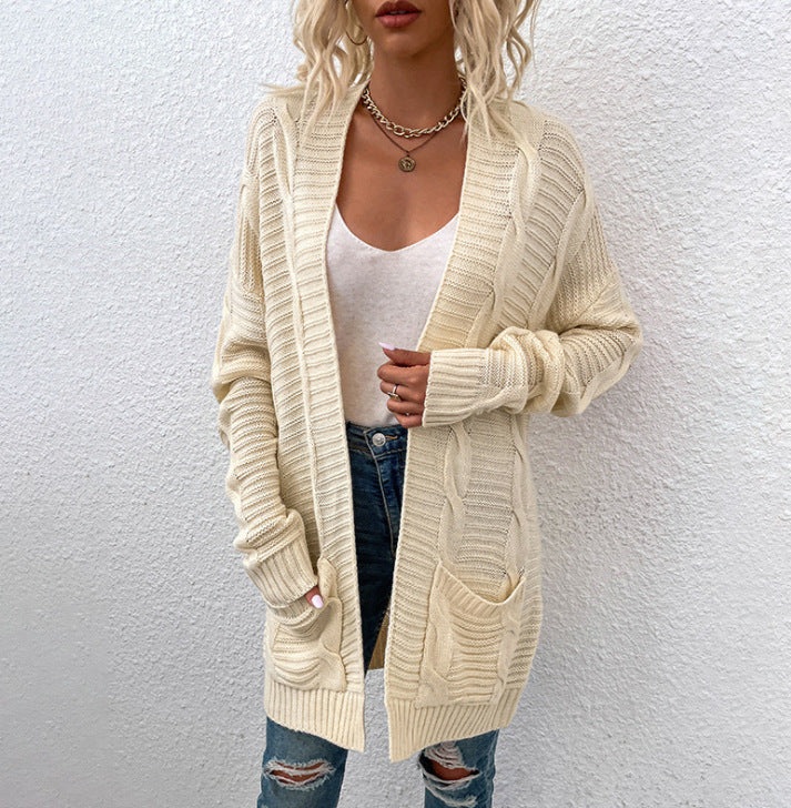 Dames strick-cardigan met grote comfortabele zakken in verschillende kleuren. 10
