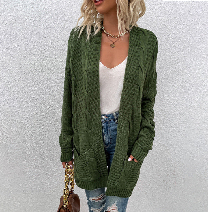 Dames strick-cardigan met grote comfortabele zakken in verschillende kleuren. 12