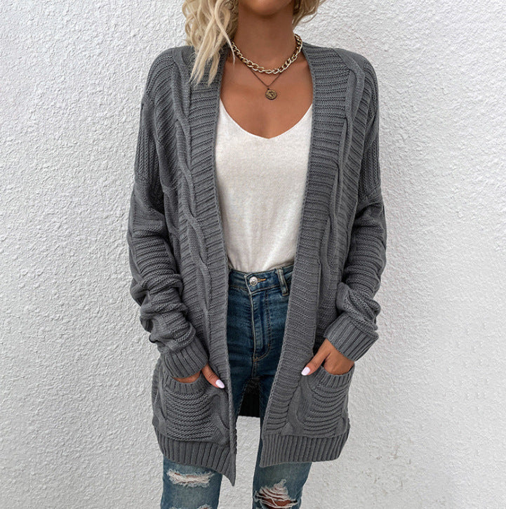 Dames strick-cardigan met grote comfortabele zakken in verschillende kleuren. 2