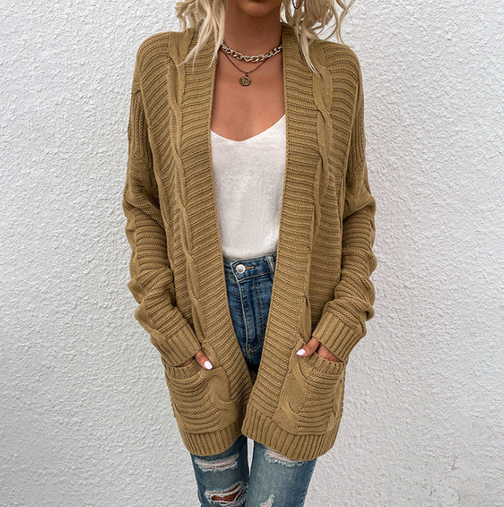 Dames strick-cardigan met grote comfortabele zakken in verschillende kleuren. 5