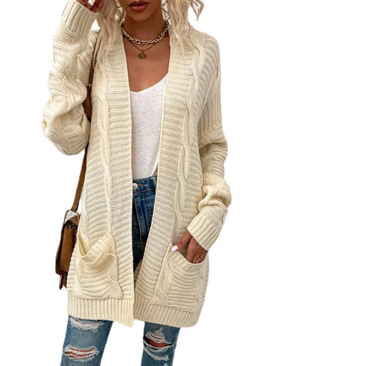Dames strick-cardigan met grote comfortabele zakken in verschillende kleuren. 6
