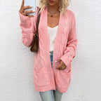 Dames strick-cardigan met grote comfortabele zakken in verschillende kleuren. 8