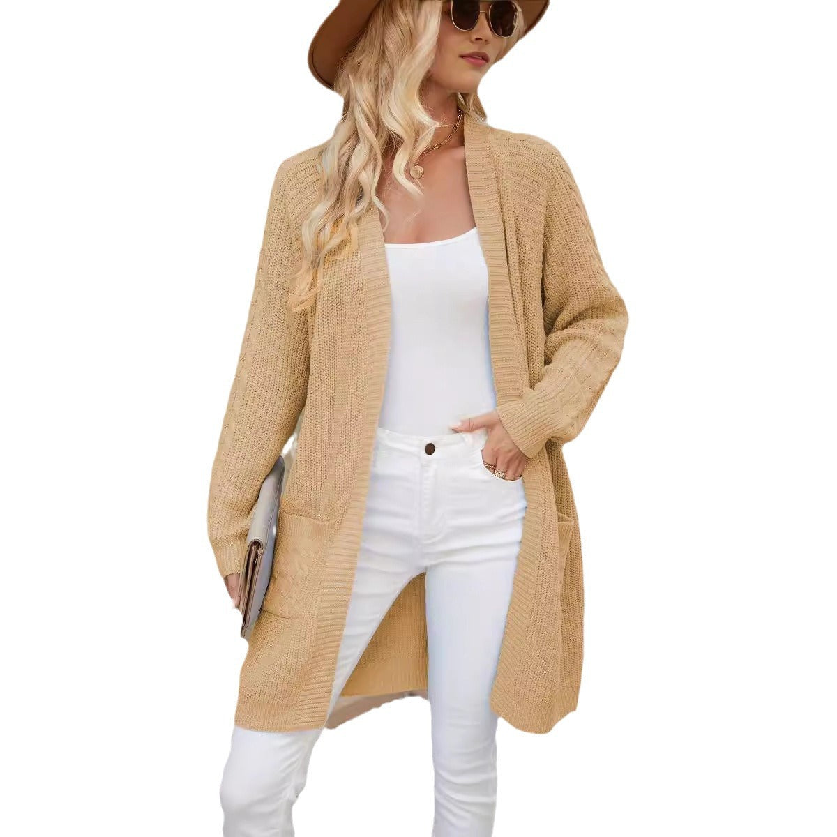 Dames Strick-Cardigan met Zopfmuster in blauw, comfortabel en stijlvol. 6