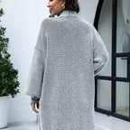 Dames strickcardigan met wijde mouwen in grijs, zacht en comfortabel. 4