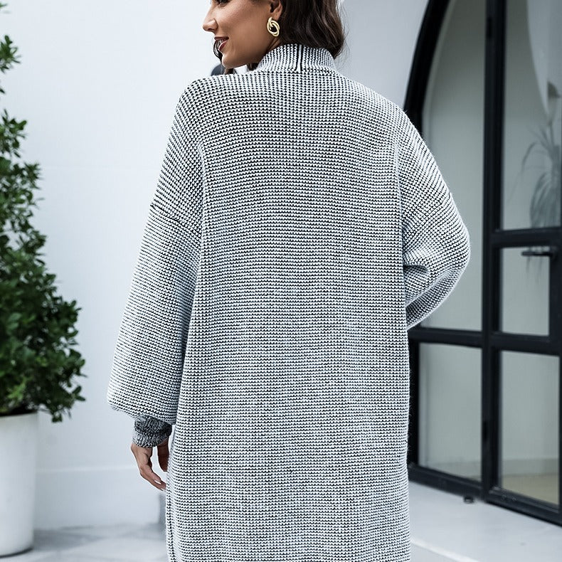 Dames strickcardigan met wijde mouwen in grijs, zacht en comfortabel. 4