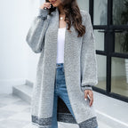 Dames strickcardigan met wijde mouwen in grijs, zacht en comfortabel. 5