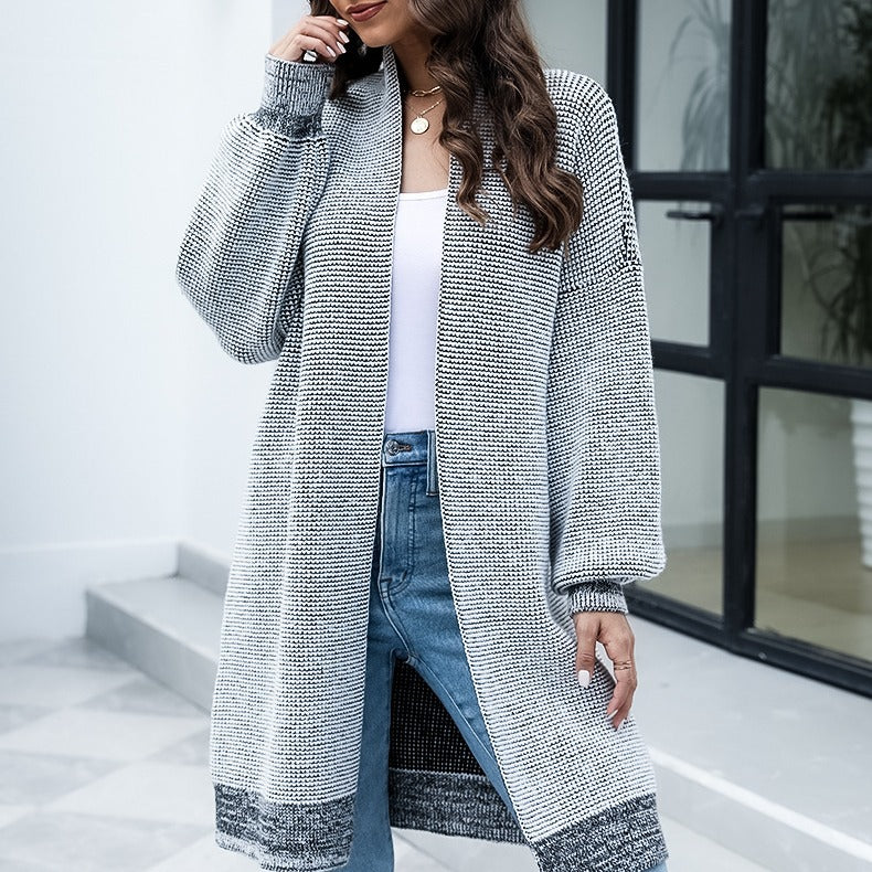 Dames strickcardigan met wijde mouwen in grijs, zacht en comfortabel. 5