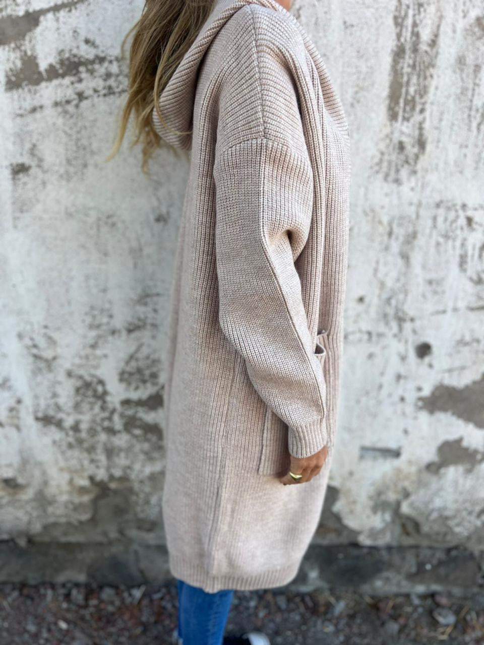 Dames lange strickjacke met open ontwerp in verschillende kleuren 4