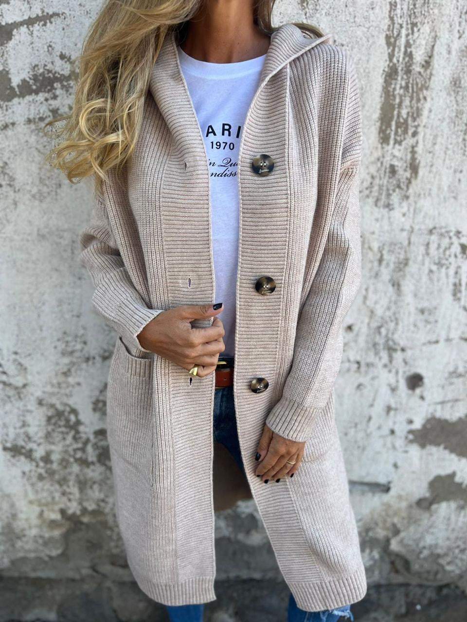 Dames lange strickjacke met open ontwerp in verschillende kleuren 5