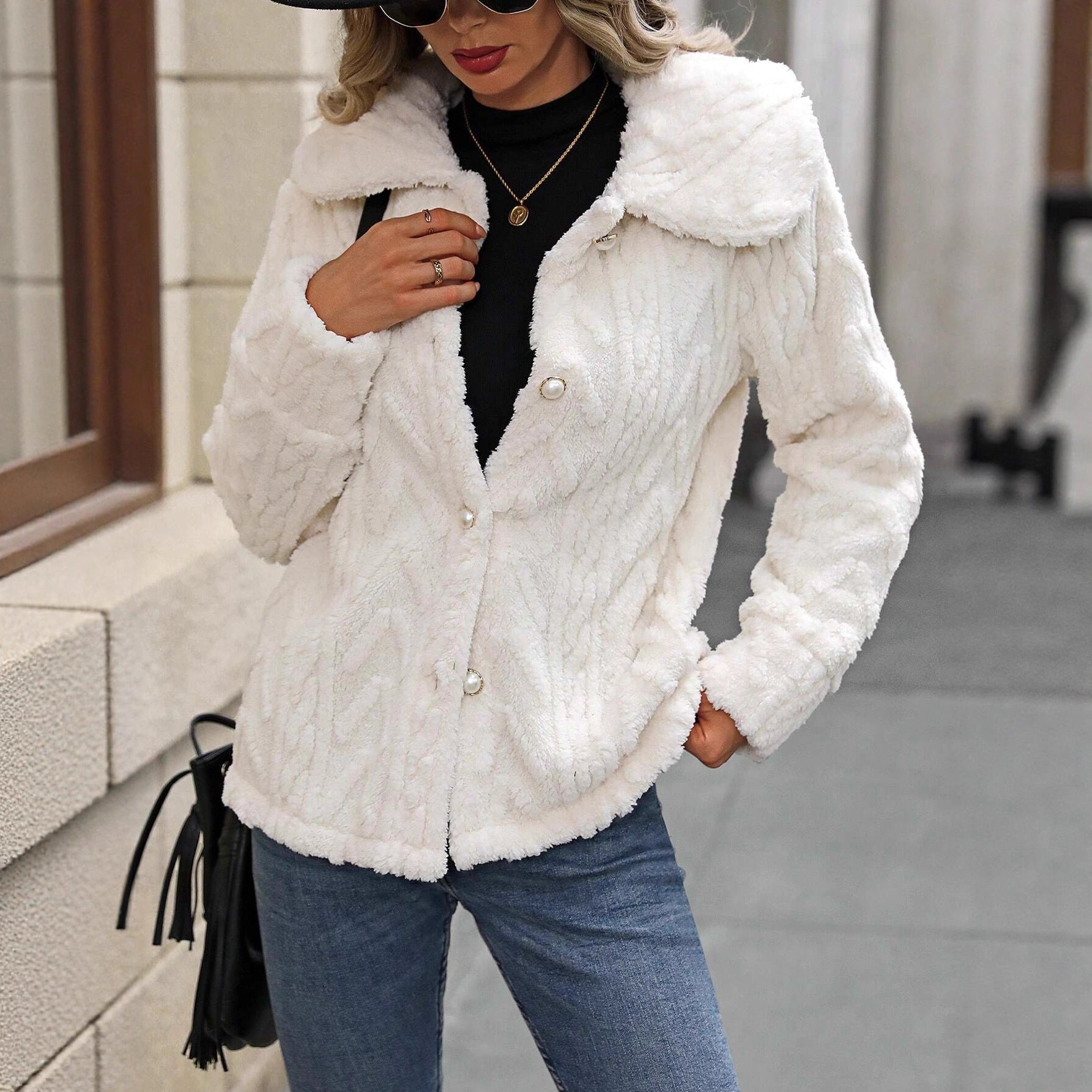 Dames Strickjacke met Kapuze Jully in gedempt crème 3