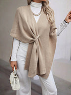 Dames strickjacke met klein V-hals in Caqui kleur 5