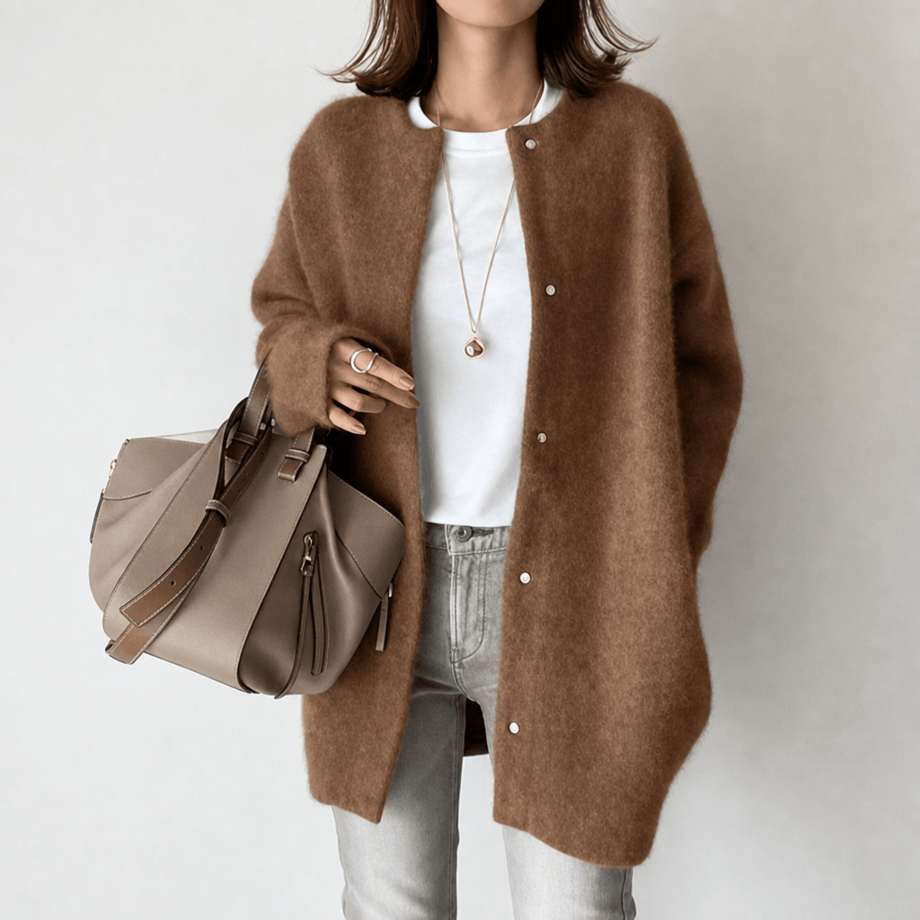 Dames strickjacke met knopen in klassiek ontwerp van zacht materiaal. 5