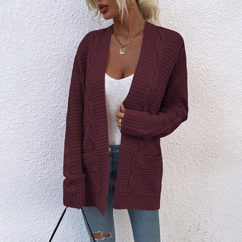 Elegante dames strickjacke met open voorkant en lange mouwen. 9