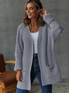 Dames strickjacke met praktische zakken in verschillende kleuren. 8