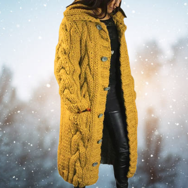Elegante dames strickjacke met zacht materiaal en grof zopfpatroon. 9