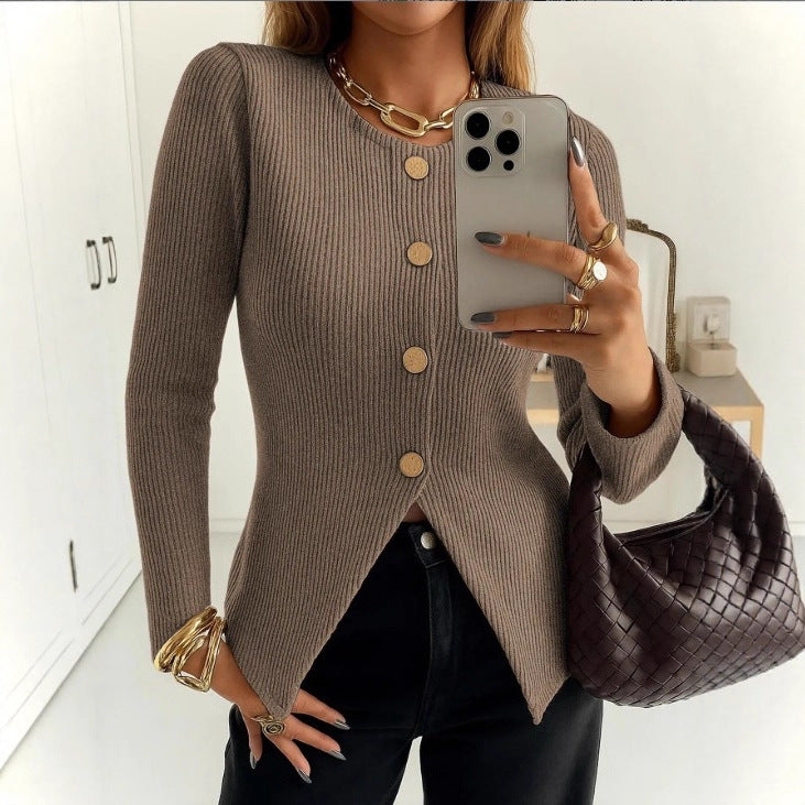 Elegante dames strickjacke met zierknöpfen in zachte strick. 2