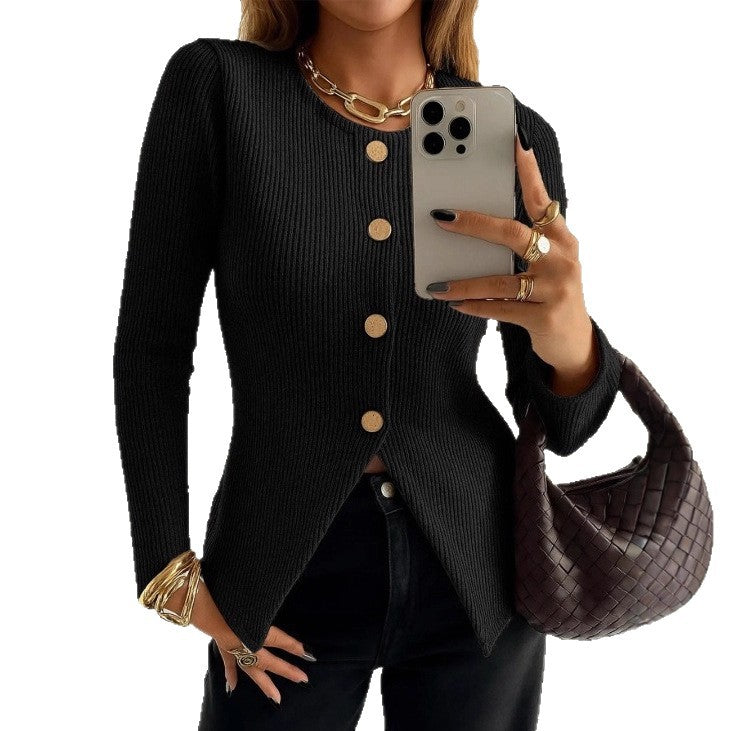 Elegante dames strickjacke met zierknöpfen in zachte strick. 3