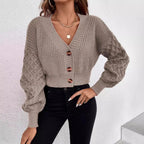 Elegante dames strickjacke met zopfpatroon in zachte wol. 2