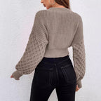 Elegante dames strickjacke met zopfpatroon in zachte wol. 4