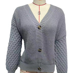 Elegante dames strickjacke met zopfpatroon in zachte wol. 5