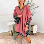 Dames strickponcho met V-hals in verschillende kleuren. 8