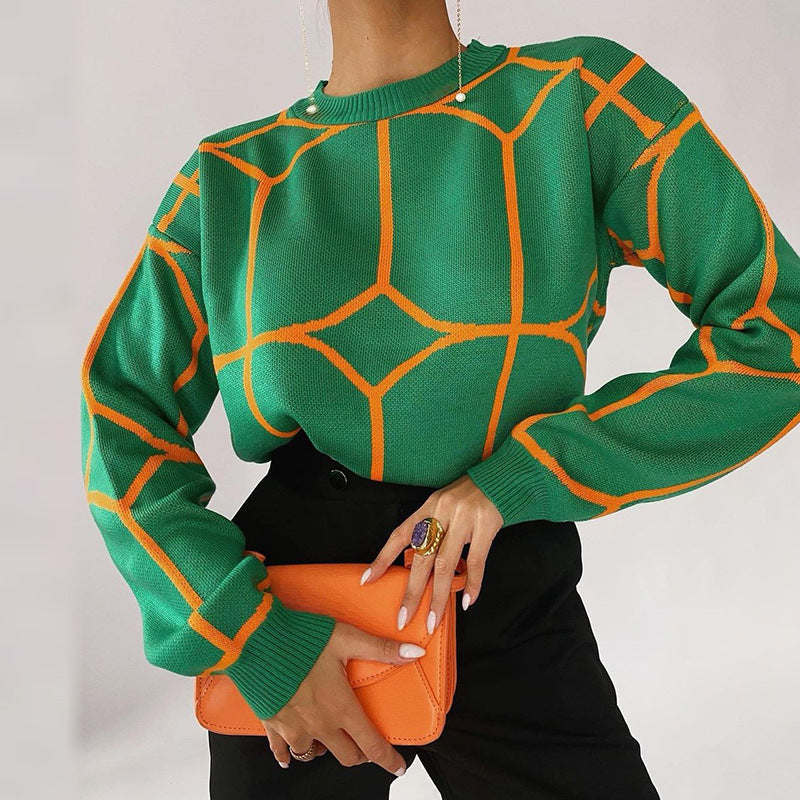 Elegante dames strickpullover met geometrisch design, perfect voor elke gelegenheid.