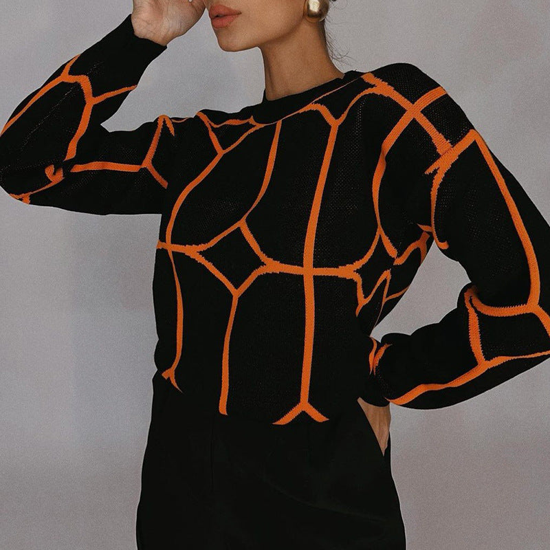 Elegante dames strickpullover met geometrisch design, perfect voor elke gelegenheid. 2