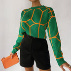 Elegante dames strickpullover met geometrisch design, perfect voor elke gelegenheid. 3