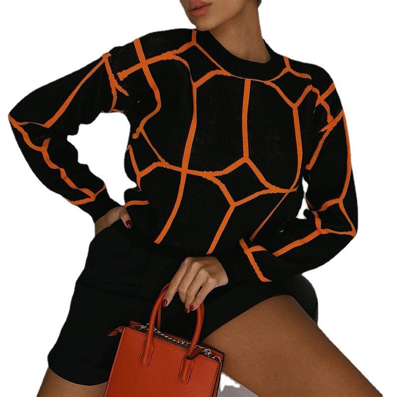 Elegante dames strickpullover met geometrisch design, perfect voor elke gelegenheid. 4