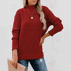 Dames strickpullover met hoge kraag in verschillende kleuren.