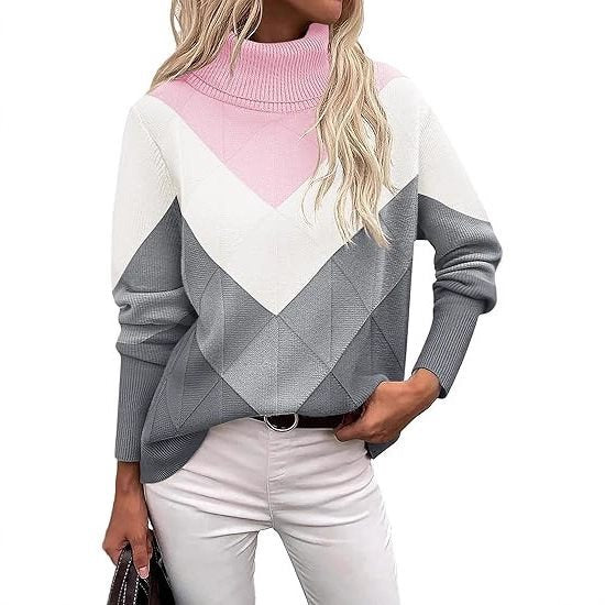 Elegante dames strickpullover met hooge kraag, perfect voor elke gelegenheid. 2