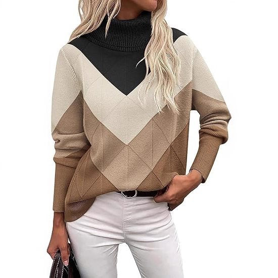 Elegante dames strickpullover met hooge kraag, perfect voor elke gelegenheid. 3