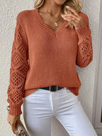Elegante dames strickpullover met V-ausschnitt in verschillende kleuren.