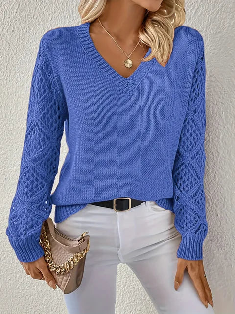 Elegante dames strickpullover met V-ausschnitt in verschillende kleuren. 11
